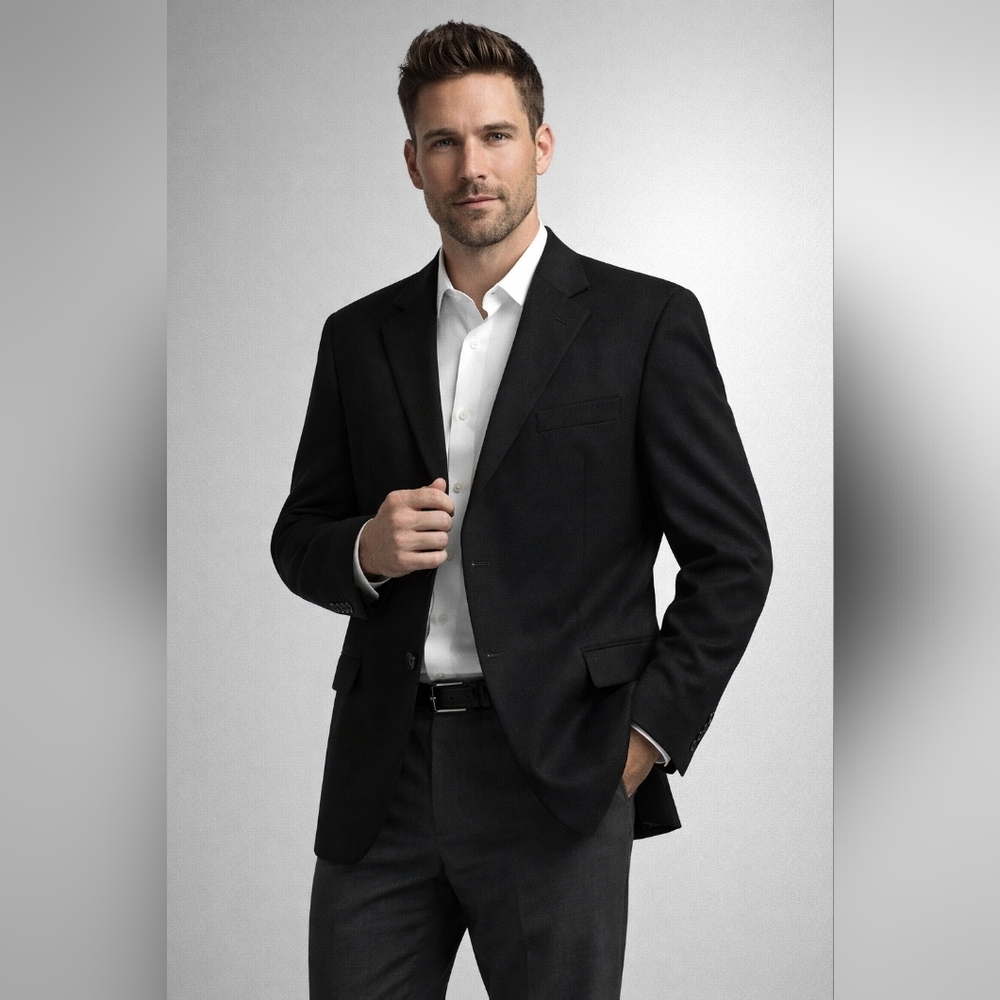 Gianfranco Ruffini Black Lambswool Cashmere Blazer Men’s 44 Regular - Macedonia